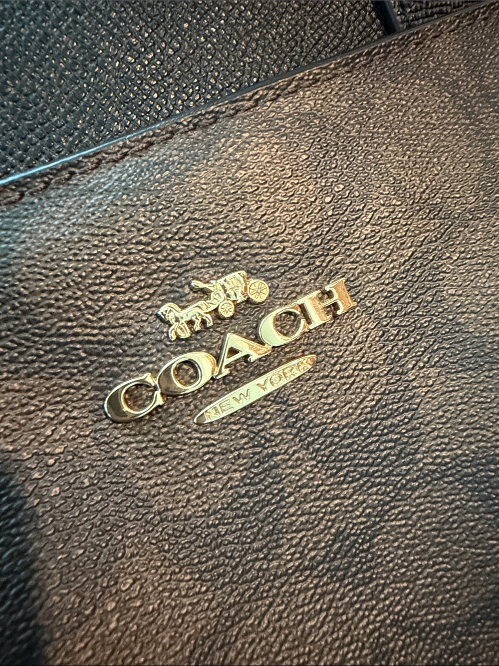Coach Brown Monogram Tote with Black Trim - Picture 8 of 10